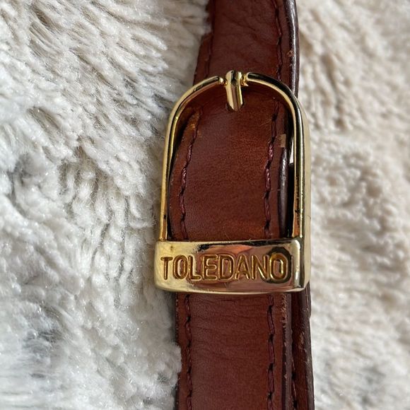 Vintage Toledano | Creme & Tan Gingham Pattern | Summer Picnic Crossbody Satchel - Picture 9 of 14